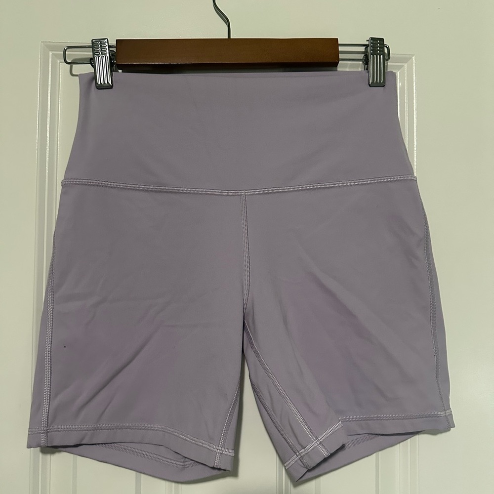 Lululemon 6” inseam shorts in lilac